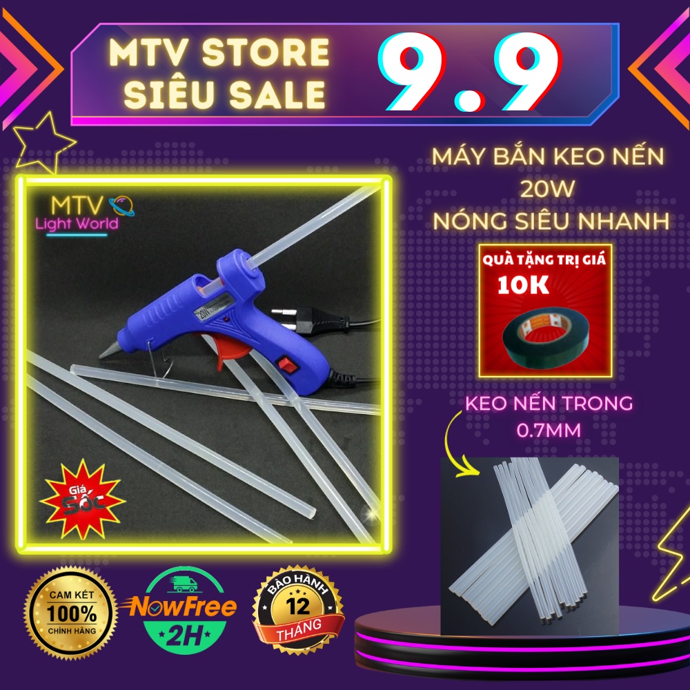 Máy bắn keo nến 20W loại XỊN làm nóng siêu nhanh, hand made trang trí, tiện lợi - MTV Store