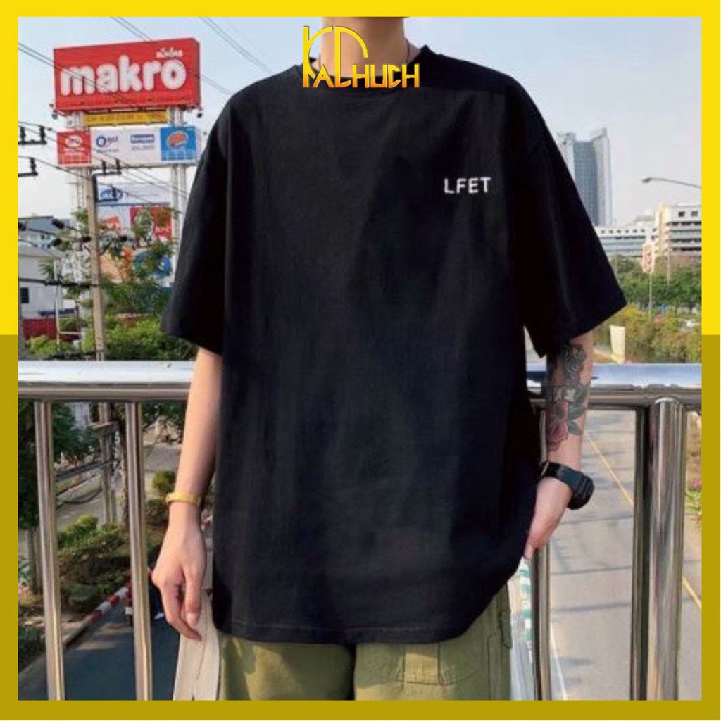ÁO THUN TAY LỠ UNISEX NAM NỮ IN LFET - FREESIZE DƯỚI 75KG