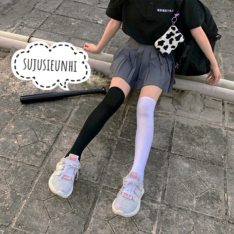 (9 size-2 màu-3 độ dày) Tất trơn phong cách học sinh Nhật Bản- vớ lolita JK cosplay