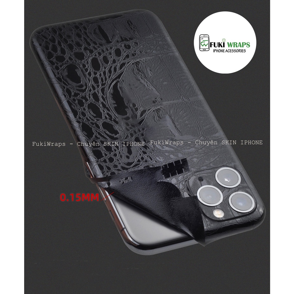 Tấm dán Skin FULL viền Họa tiết da cá sấu Dành cho 14prm, 13prm , 12prm , 11prm , xsm , 11pro , 12pro , 13pro - FukiShop