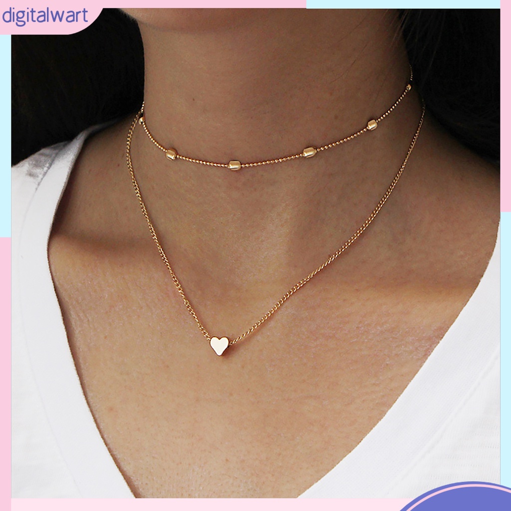 Dây chuyền 2 dây họa tiết trái tim xinh xắn cho nữ