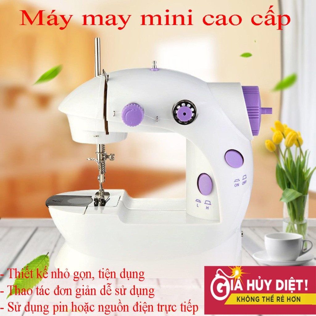 [FREESHIP] Máy khâu mini gia đình cầm tay tiện dụng Máy may để bàn  hỗ trợ may vá Bảo Hành 6 tháng