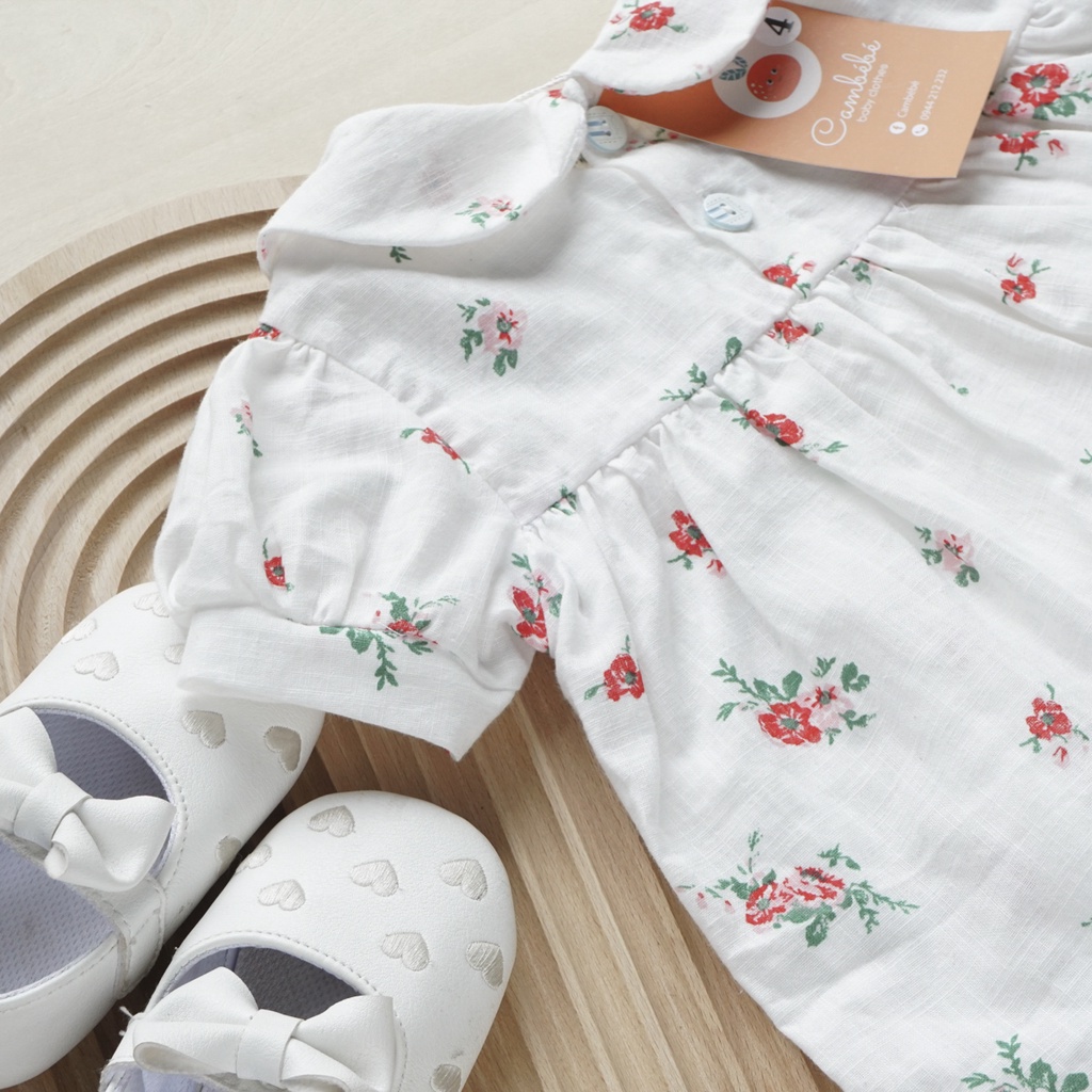 Set quần áo hoa nhí váy xinh Cambebe cho bé hàng đẹp mã E01