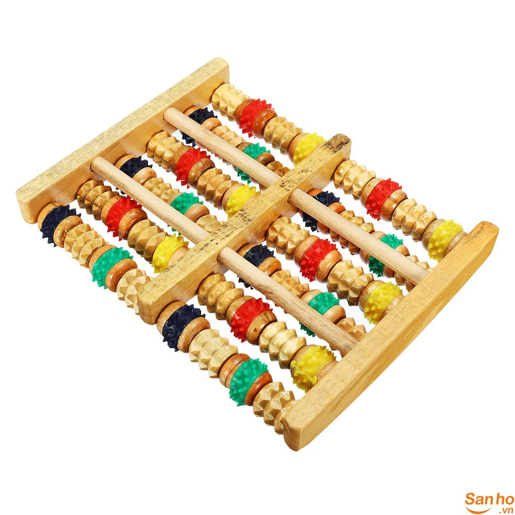 Bàn lăn massage chân bằng gỗ 6 thanh