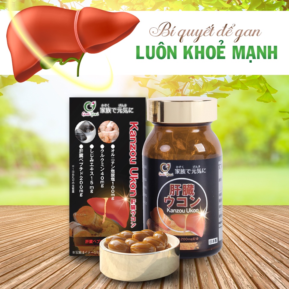Viên uống chăm sóc bảo vệ gan Kanzou Ukon Genki Fami 90 viên Nhật Bản - KONNI39