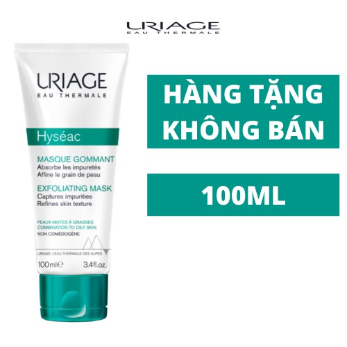 (HB_Gift) Mặt nạ,tẩy tế bào chết dành cho da dầu,da mụn,hỗ trợ dưỡng da,ngăn ngừa mụn URIAGE HYSÉAC MASQUE GOMMANT 100ML