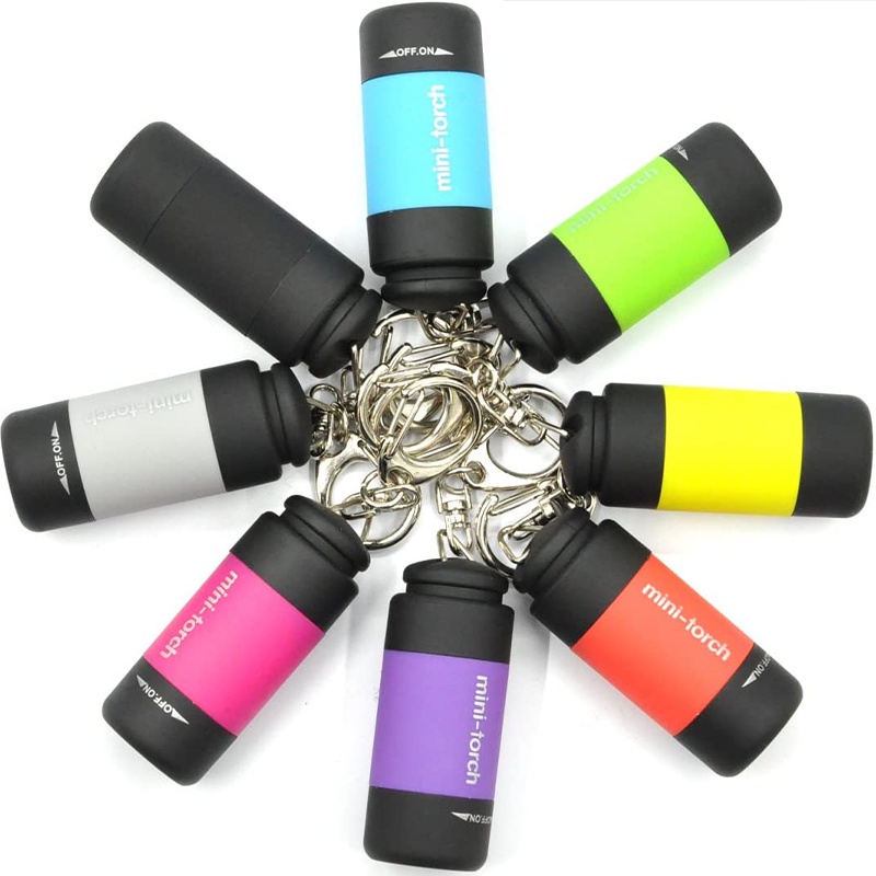 1 Móc Khóa Đèn Pin LED Mini Sạc USB Chống Nước