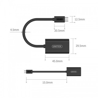 CÁP TYPE-C SANG HDMI UNITEK Y-6319/6319BK