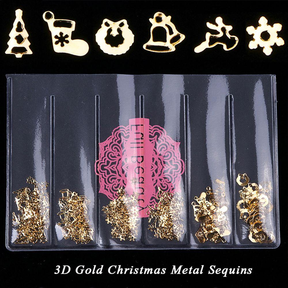 DIACHAVN Kim Tuyến Lấp Lánh Trang Trí Móng Tay Hình Cây Thông Giáng Sinh