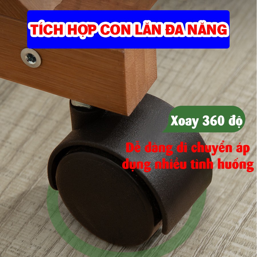 Giá kệ treo quần áo đa năng Vango V4 gỗ tre tự nhiên thân thiện môi trường, Có chỗ để giày tiện lợi, thiết kế sang trọng