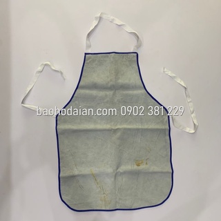 Yếm da nguyên, tạp dề da hàn chịu nhiệt chống nóng màu xanh nhạt (dài 77cm)