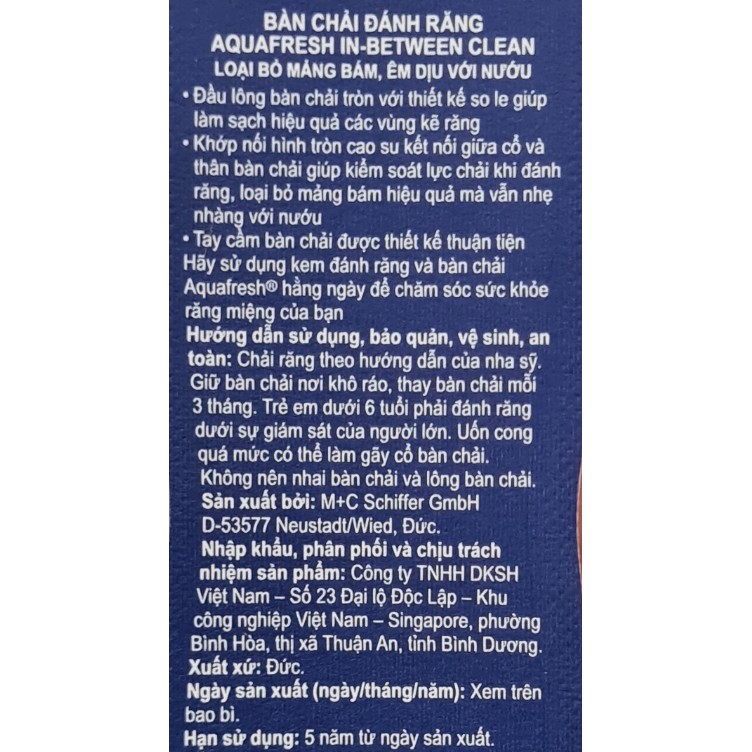 Bàn chải đánh răng Aquafresh Aqua Fresh In-between Clean