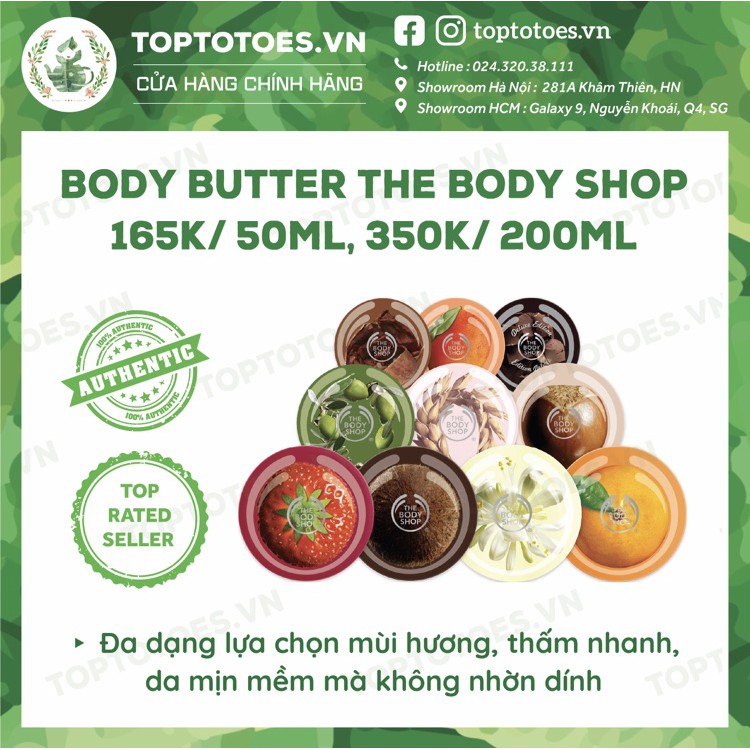 Bơ dưỡng thể The Body Shop Body Butter dưỡng da mềm mịn, căng sáng