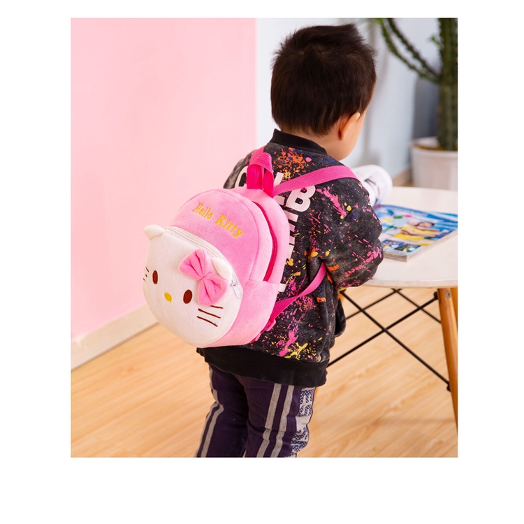 Balo bông cho bé đi nhà trẻ in hình hoạt hình