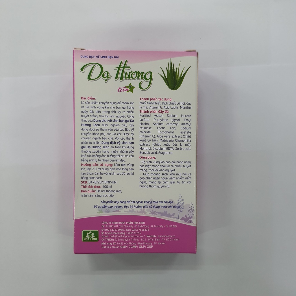 Dung dịch vệ sinh phụ nữ Dạ Hương bạn gái - Dạ Hương Teen 100ml