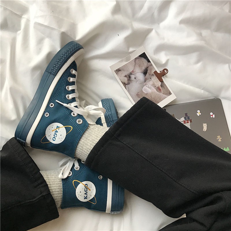 Giày Vải Canvas Cổ Cao Phong Cách Hàn Quốc Thời Trang Mùa Xuân 2020 Cho Nữ | BigBuy360 - bigbuy360.vn