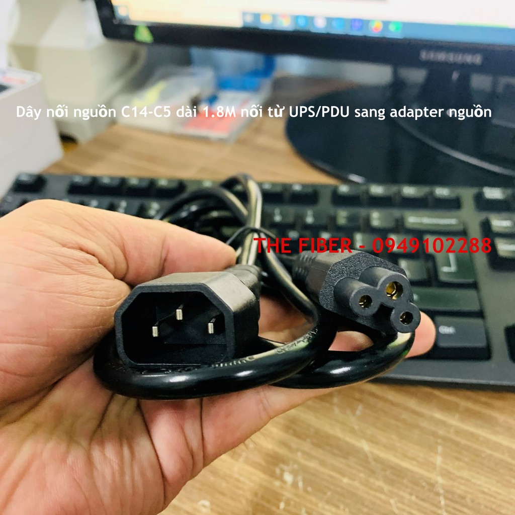 Dây nối nguồn C14-C5 dài 1.8M nối từ UPS/PDU sang adapter nguồn