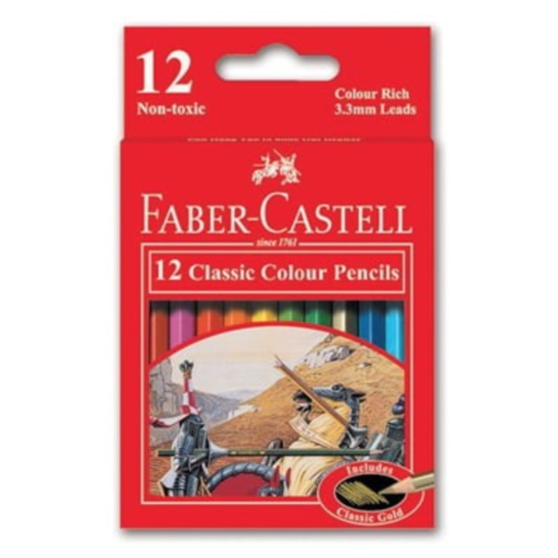 Chì Màu Classic KNIGHT Faber-Castell - 12 Màu Ngắn