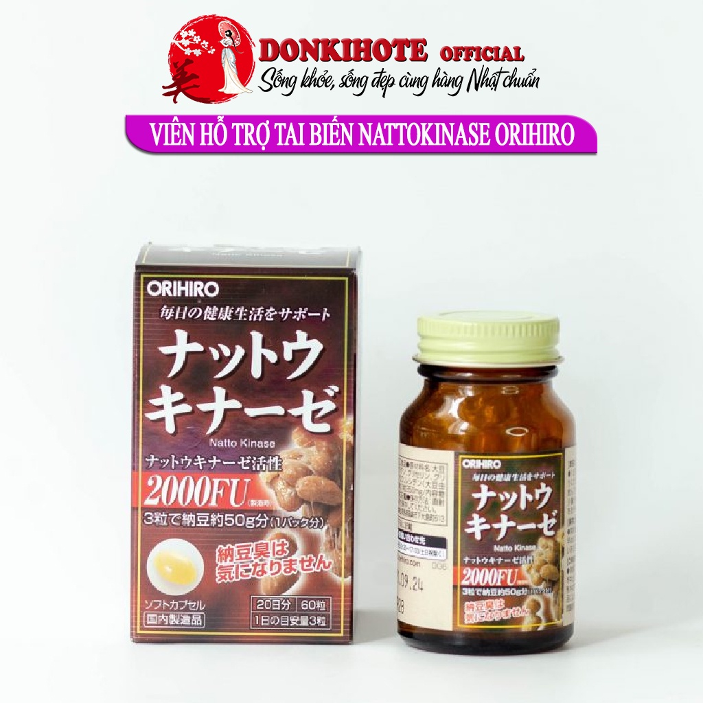 Chống đột quỵ Nhật, Nattokinase Orihiro 60 viên