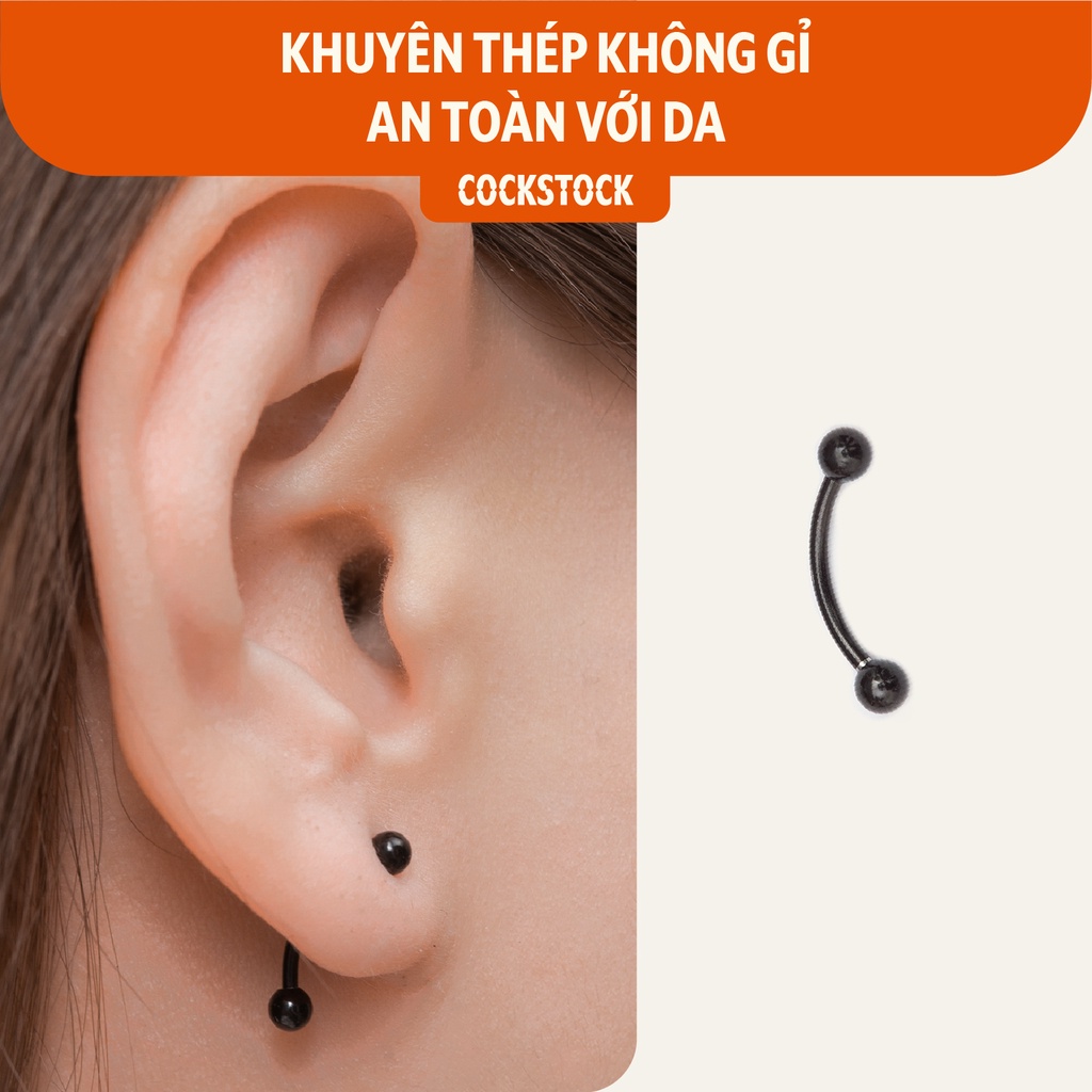 Khuyên tai cong cơ bản chốt bi Curved CockStock
