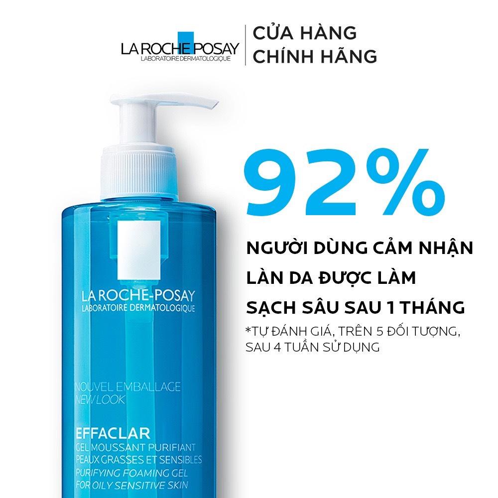 Gel rửa mặt cho da dầu nhạy cảm La Roche Posay Effaclar Purifying Foaming Gel Cleanser 400ml bản Pháp