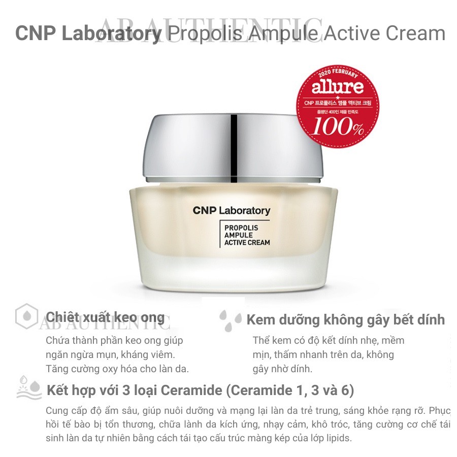 Kem dưỡng keo ong tái sinh, trẻ hóa da CNP Laboratory Propolis Active Cream 31ml- AB Authentic