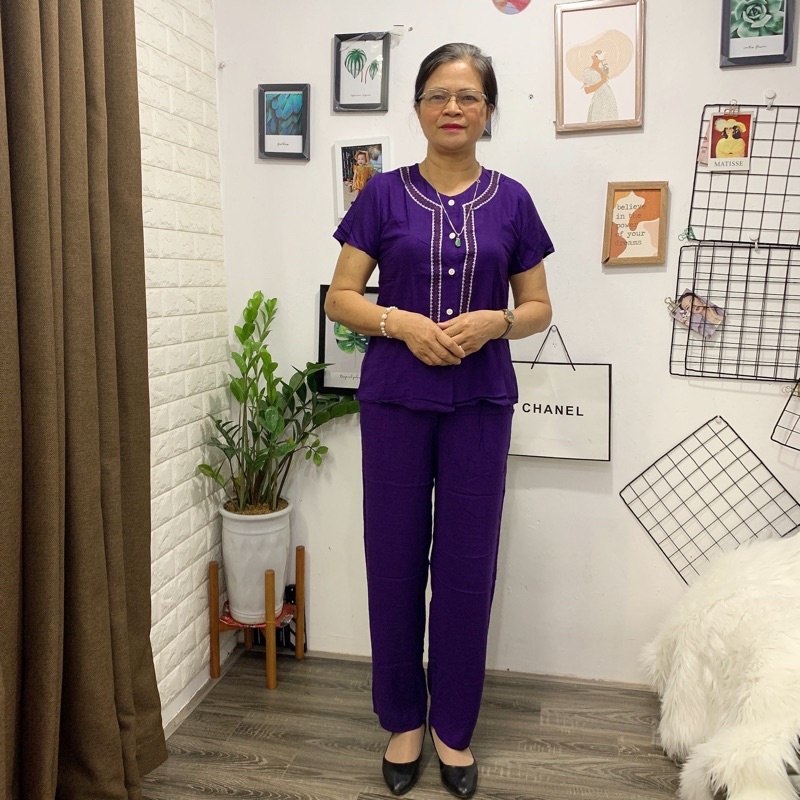 Xả Hàng Còn Ít💥Bộ Lanh Trung Niên Áo Mở Khuy Việt Thắng 💥Bộ Tole Cài Nút