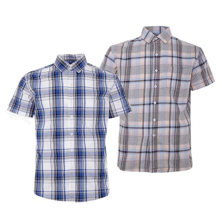 Combo 2 Áo Sơ Mi Nam Sọc Caro Gabofashion Cao Cấp CSMI325 (Xanh TRANG Va SỌC XÁM) cao cấp
