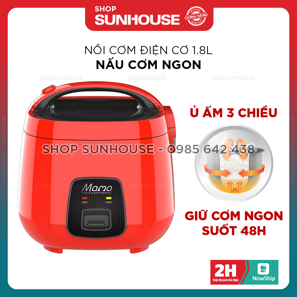 Nồi cơm điện 1.8L SUNHOUSE MAMA SHD8652 bảo hành 2 năm | BigBuy360 - bigbuy360.vn