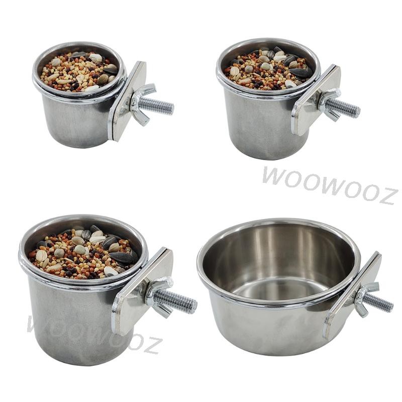 Tô đựng thức ăn treo lồng chim vẹt làm bằng thép không gỉ