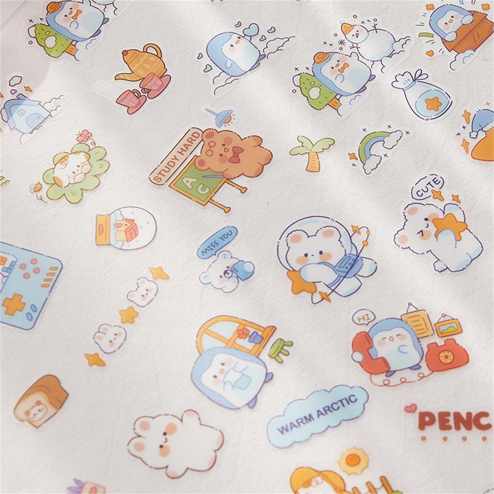 Set 1 / 46 Sticker Hoạt Hình Đáng Yêu Dán Trang Trí Nhật Ký