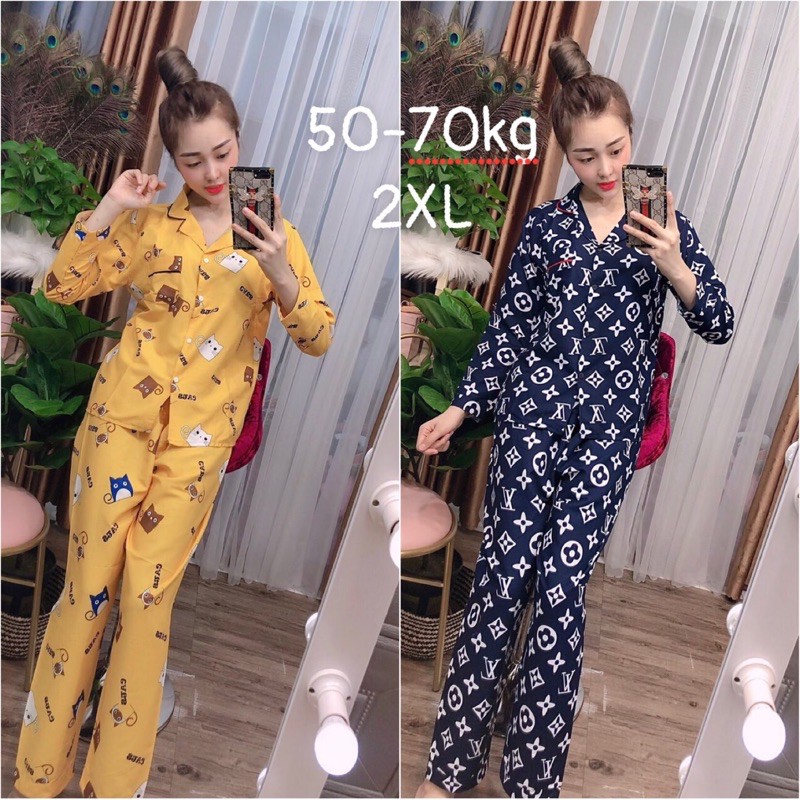 XẢ KHO Bộ pijama BIGSIZE dưới 70kg tay dài quần dài