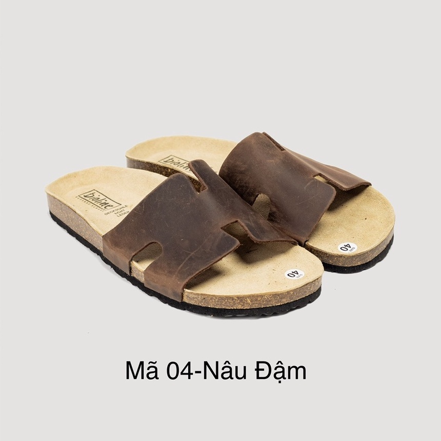 Dép Đế trấu, Dép Da Bò Thật nguyên tấm Mã D04