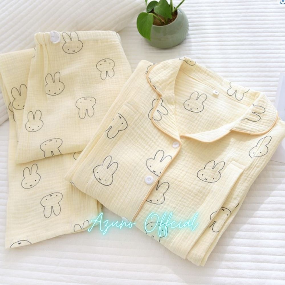 Đồ Bộ, Pijama Bầu Và Sau Sinh  Cho Mẹ Azuno AZ2005 Chất Đũi Xốp Cao Cấp Mặc Hè Thu Và Đông Xuân