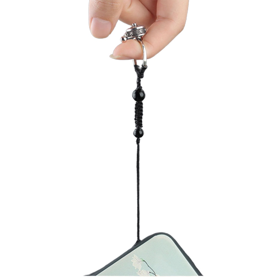 ✅ Dây Buộc Đeo Điện Thoại Dạng Nhẫn Khắc Thần Chú Cổ May Mắn, Tăng Tiền Tài Tài Lộc Danh Vọng