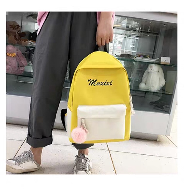 Balo thời trang set 4 món có ngăn đựng nước muxxi