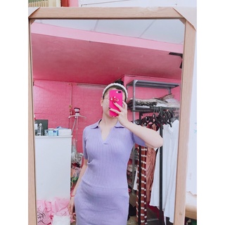 Đầm body len gân