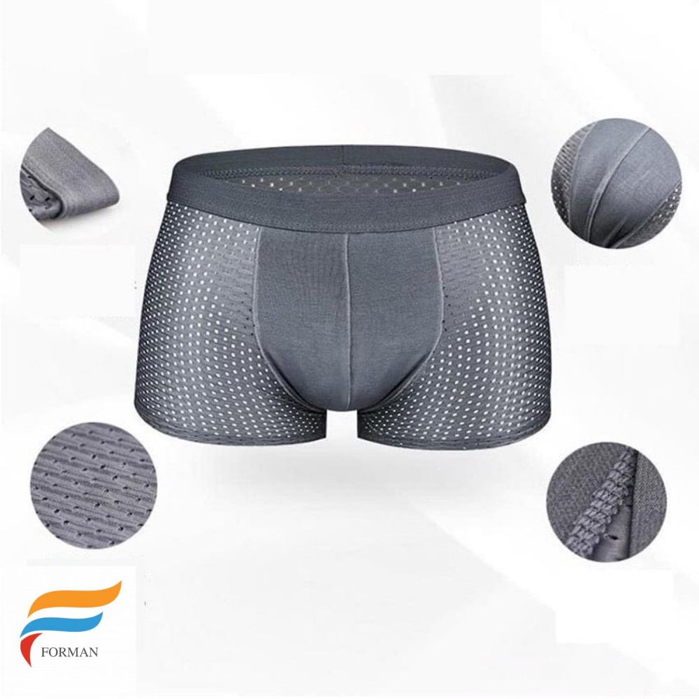Quần Sịp Đùi Nam Thun Lạnh Thông Hơi FORMAN, Quần Lót Nam Boxer Thông Hơi Thoáng Mát,Chất Liệu Co Dãn Không Bai Không Xù