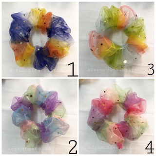 [Ảnh thật] Cột tóc scrunchies cầu vồng