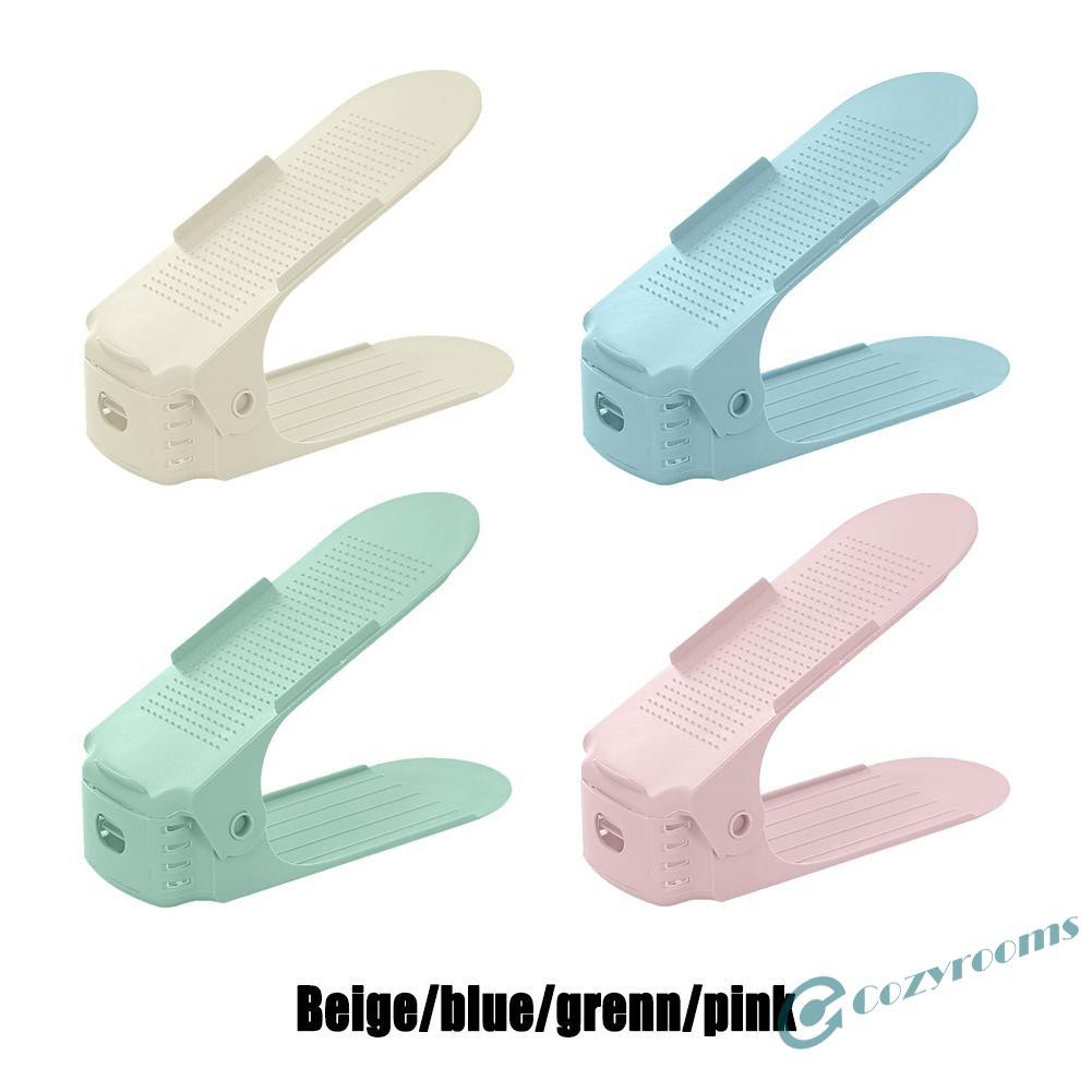 ღCM Simple Plastic Double Layer Shoe Rack Adjustable Shoes Holder Stand Shelf
