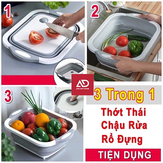 Thớt Đa Năng Bộ Thớt Kèm Chậu Gấp Gọn Tiện Nghi Đa Chức Năng Mẫu Mới