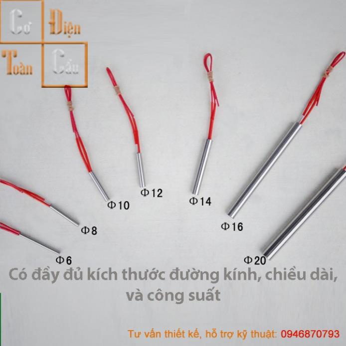 Thanh gia nhiệt, điện trở nhiệt đốt nóng 1 đầu, điện trở đốt nóng đủ kích thước 220v