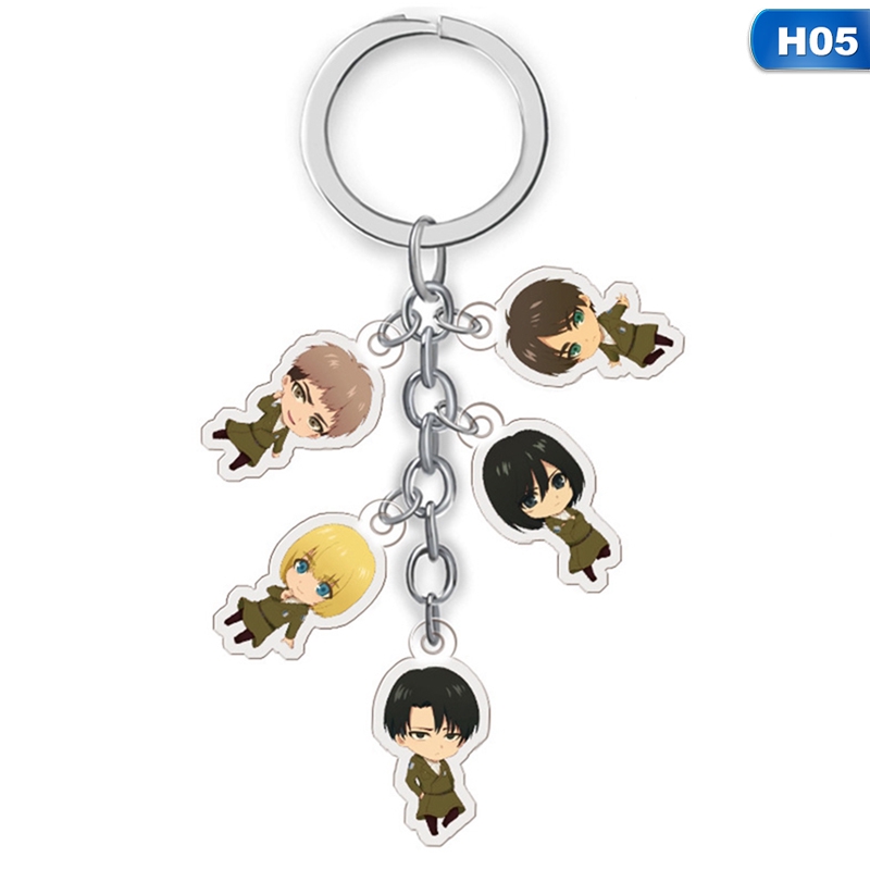 Móc chìa khóa bằng hợp kim thiết kế phong cách hoạt hình Attack on Titan
