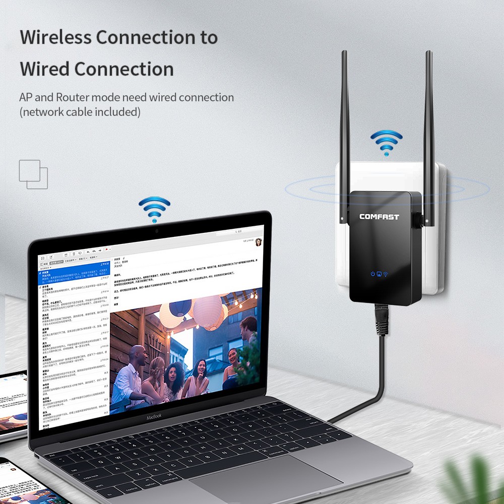 Ăng ten Wifi Comfast CF-WR302S 300mbps 2*10dBi | BigBuy360 - bigbuy360.vn