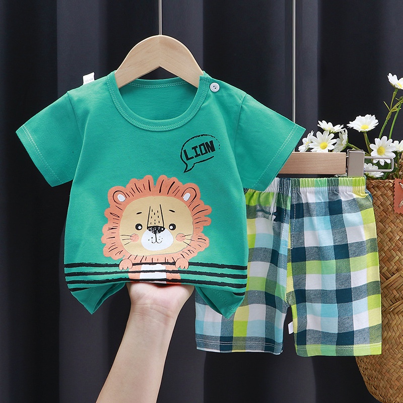 Bộ quần áo cộc tay cho bé trai/bé gái hè thu hàng quảng châu loại 1