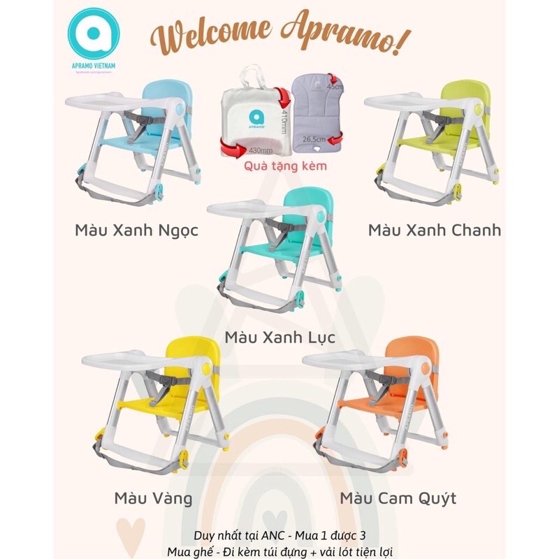 GHẾ ĂN DẶM GẤP GỌN SIÊU NHẸ APRAMO FLIPPA DINING BOOTER - GHẾ ĂN DẶM CHO BÉ