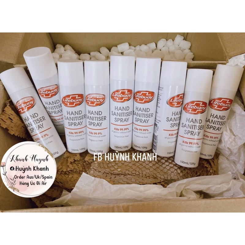 (BillChemist) Xịt khuẩn tay Lifebuoy Úc vỏ nhôm