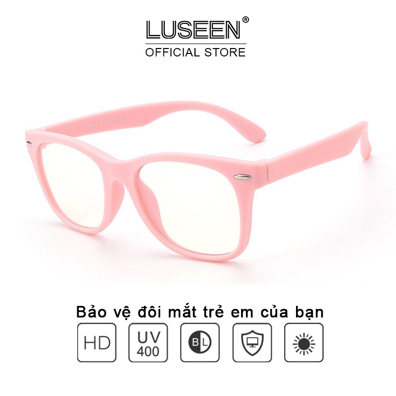 Kính mắt LUSEEN AG3202 chống tia bức xạ và ánh sáng xanh bảo vệ mắt dành cho trẻ em có hộp đựng