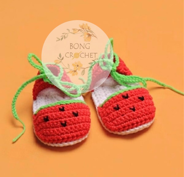 Sandal dưa hấu 🍉🍉🍉 len xinh cho bé 🧶
