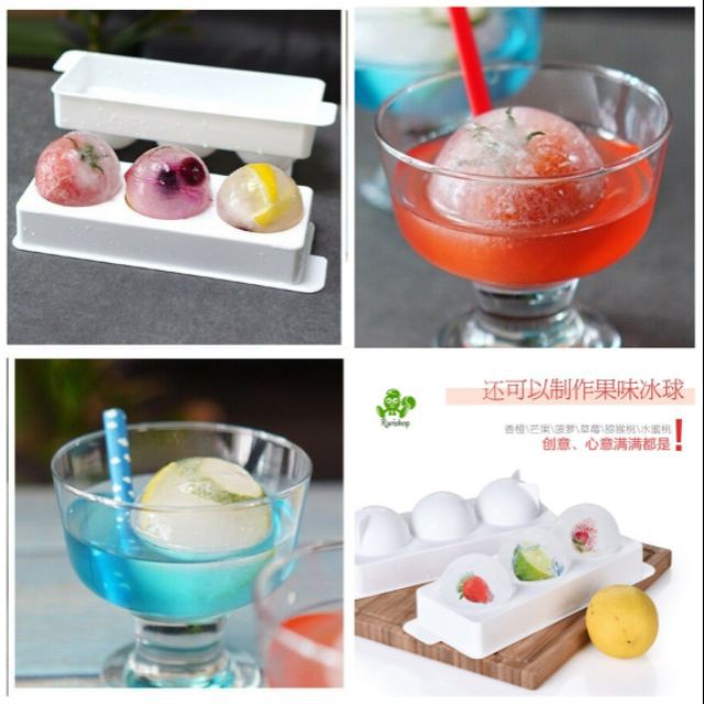 Khay đá tròn 3 viên lớn, 10 viên nhỏ, 4 viên kim cương Kokubo Nhật Bản